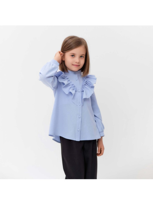 Блузка для девочки MINAKU: Cotton collection, светло-голубая, рост 152 см