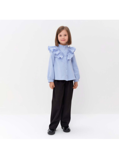 Блузка для девочки MINAKU: Cotton collection, светло-голубая, рост 152 см