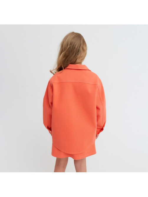 Рубашка для девочки джинсовая KAFTAN, оранжевая, размер 30 (98-104 см)