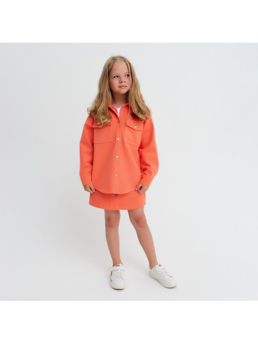 Рубашка для девочки джинсовая KAFTAN, оранжевая, размер 30 (98-104 см)