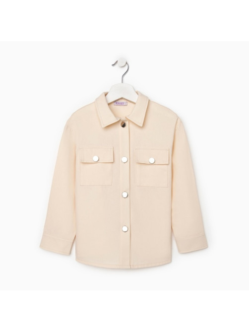 Рубашка для девочки MINAKU: Casual collection KIDS, бежевая, рост 134 см
