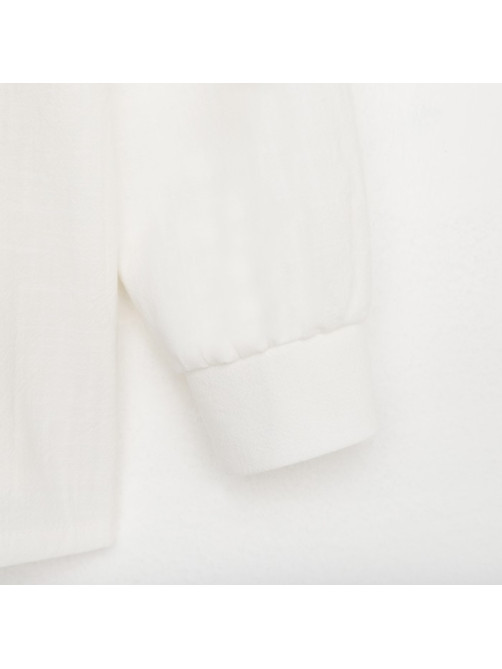 Рубашка для девочки KAFTAN с розовым бантом, белая, размер 32 (110-116 см)