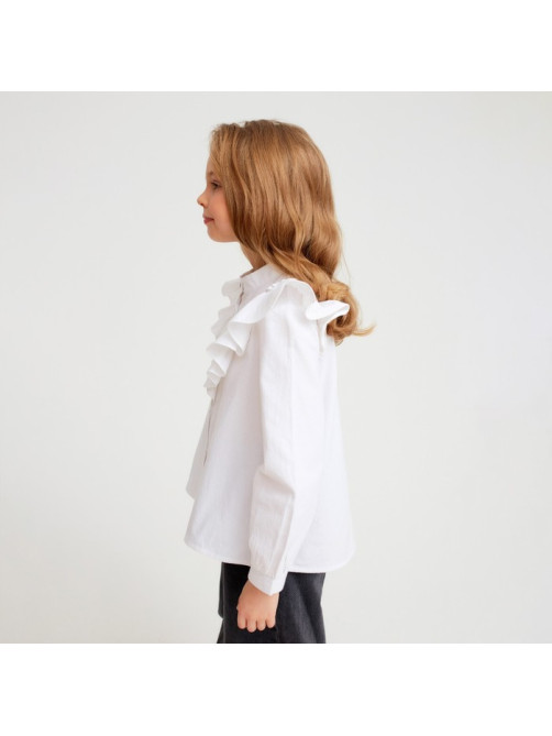 Блузка для девочки MINAKU: Cotton collection, белая, рост 152 см