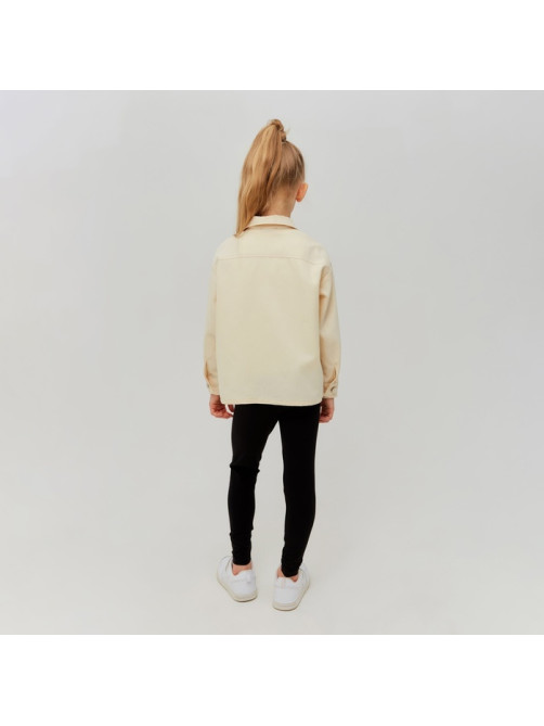 Рубашка для девочки MINAKU: Casual collection KIDS, бежевая, рост 134 см