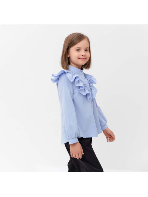 Блузка для девочки MINAKU: Cotton collection, светло-голубая, рост 152 см
