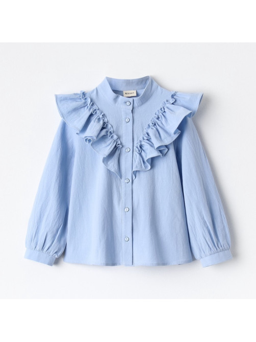 Блузка для девочки MINAKU: Cotton collection, светло-голубая, рост 152 см