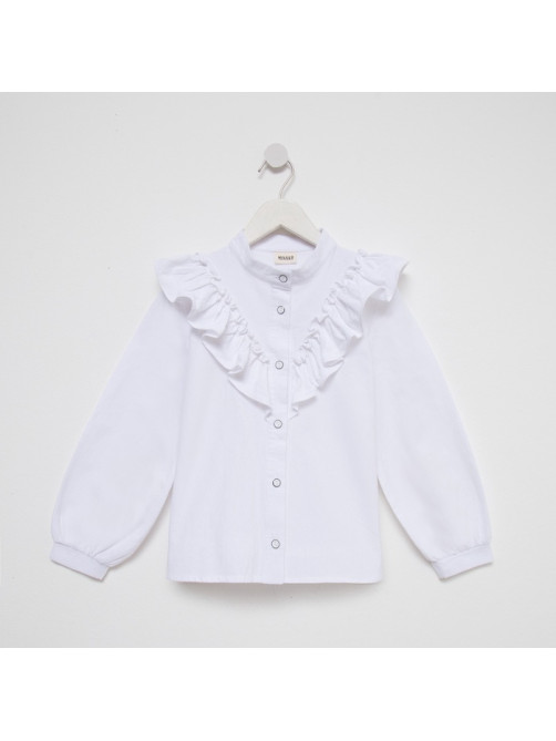 Блузка для девочки MINAKU: Cotton collection, белая, рост 146 см