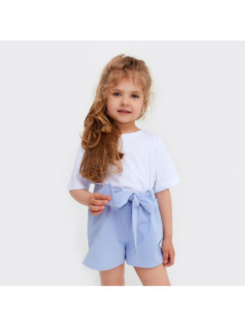 Шорты для девочки с поясом KAFTAN, размер 30 (98-104), цвет голубой