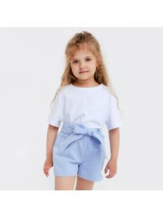 Шорты для девочки с поясом KAFTAN, размер 32 (110-116), цвет голубой