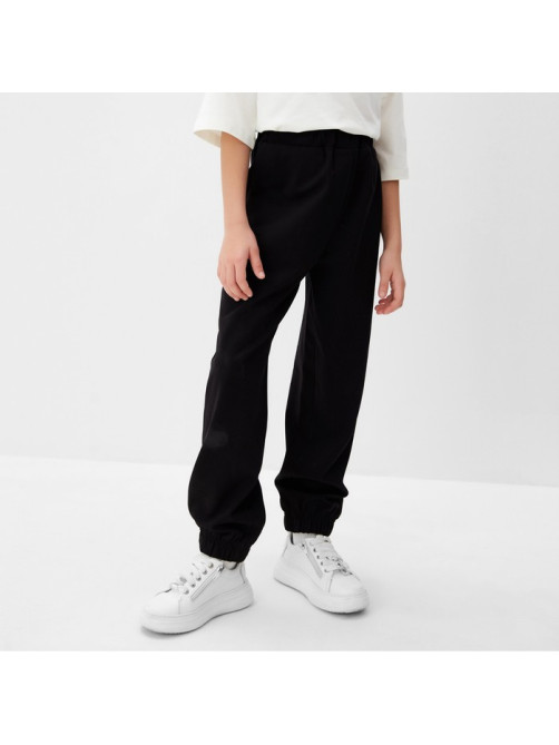 Брюки для девочки MINAKU: Casual Collection KIDS, чёрные, рост 128 см