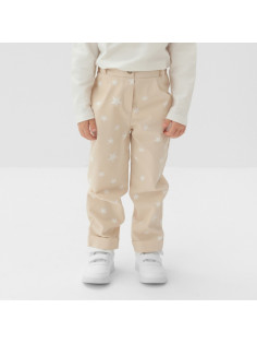 Брюки для девочки MINAKU: Cotton Collection, бежевые, рост 104 см