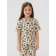 Пижама для девочки (футболка, брюки) KAFTAN: Leo love, бежевая, размер 30 (98-104 см)