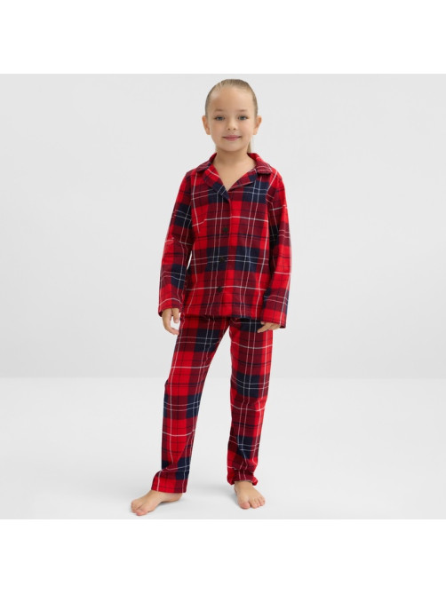 Пижама детская новогодняя (рубашка и брюки) KAFTAN: Christmas, красная, размер 30 (98-104 см)