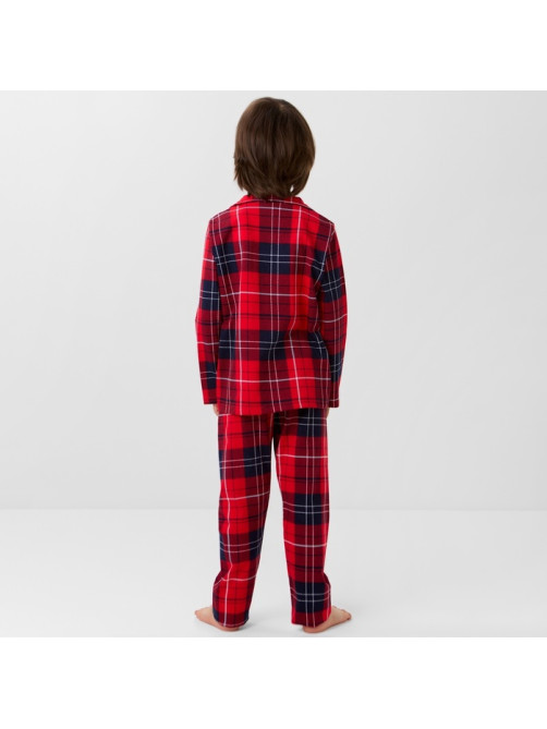 Пижама детская новогодняя (рубашка и брюки) KAFTAN: Christmas, красная, размер 32, (110-116 см)