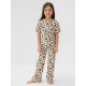 Пижама для девочки (футболка, брюки) KAFTAN: Leo love, бежевая, размер 30 (98-104 см)