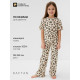 Пижама для девочки (футболка, брюки) KAFTAN: Leo love, бежевая, размер 30 (98-104 см)