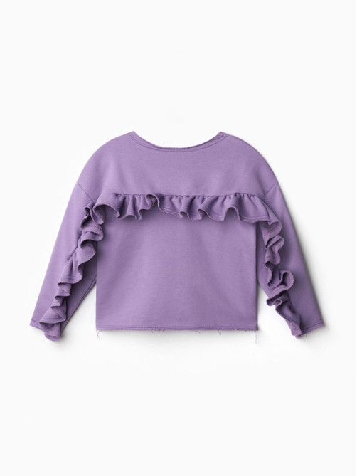Свитшот для девочки MINAKU: Casual Collection KIDS, сиреневый, размер 38 (146-152 см)