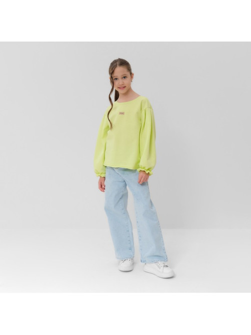 Свитшот для девочки MINAKU: Casual Collection, лимонные, рост 110 см