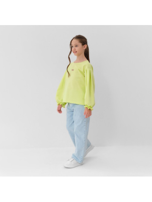 Свитшот для девочки MINAKU: Casual Collection, лимонные, рост 110 см