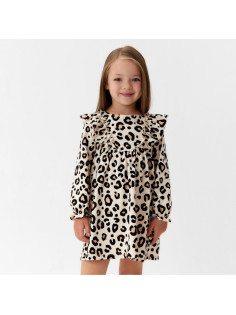 Платье для девочки KAFTAN: Trendy с рюшами, бежевое, рост 86-92 см