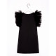 Платье нарядное для девочки MINAKU: PartyDress с крылышками, прямое, чёрное, рост 116-122 см