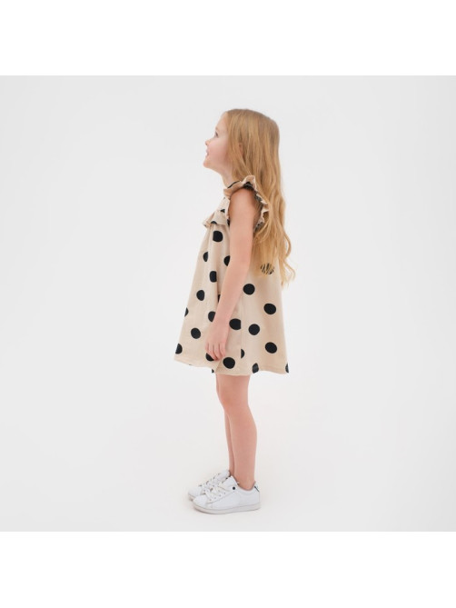 Платье для девочки KAFTAN: Kitten, бежевое, размер 32 (110-116 см)