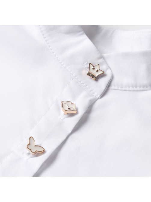 Платье для девочки MINAKU: Cotton collection на пуговицах, белое, рост 122 см