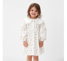 Платье для девочки KAFTAN с воротником, белое, рост 98-104 см