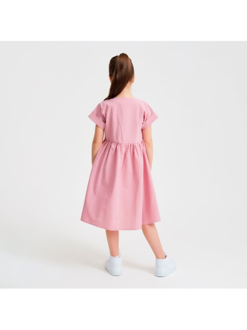 Платье для девочки MINAKU: Cotton Collection, сиреневое, рост 98 см