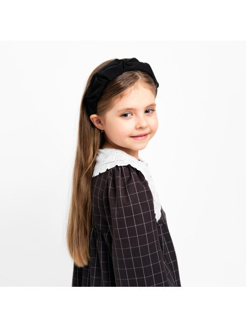 Платье с воротником для девочки KAFTAN: School collection, чёрное, размер 34 (122-128 см)