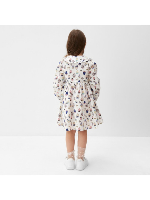 Платье для девочки KAFTAN «Ягоды» с воротником, белое, рост 86-92 см
