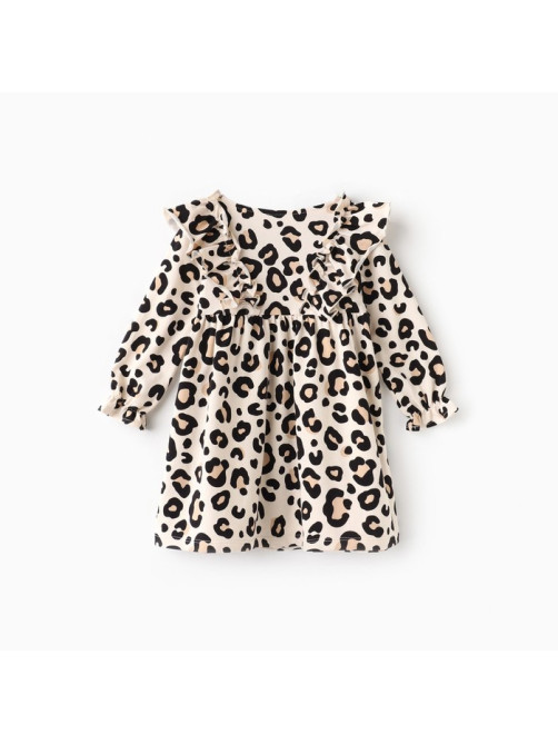 Платье для девочки KAFTAN: Trendy с рюшами, бежевое, рост 98-104 см