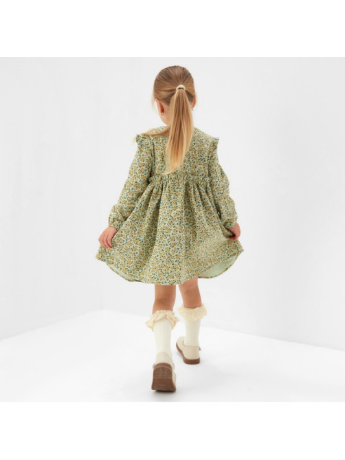 Платье для девочки MINAKU: Cotton collection, цвет фисташковый, рост 86-92 см
