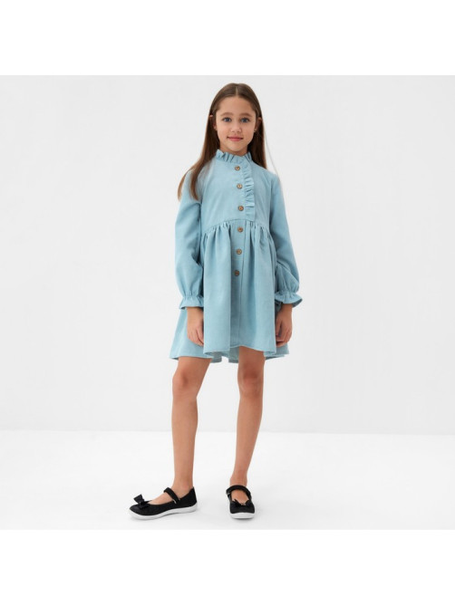 Платье для девочки MINAKU: Casual Collection, голубое, рост 110-116 см