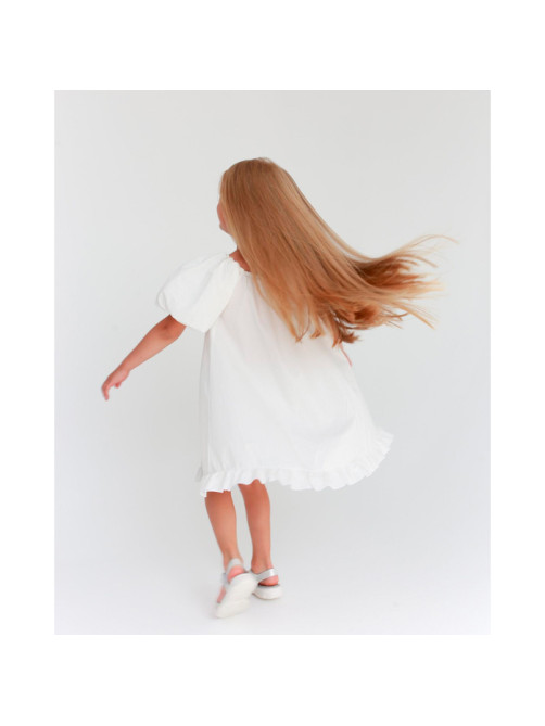 Платье для девочки KAFTAN: Cute, белое, размер 30 (98-104 см)