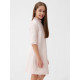 Платье нарядное для девочки MINAKU: PartyDress с воротником, розовое, рост 116-122 см