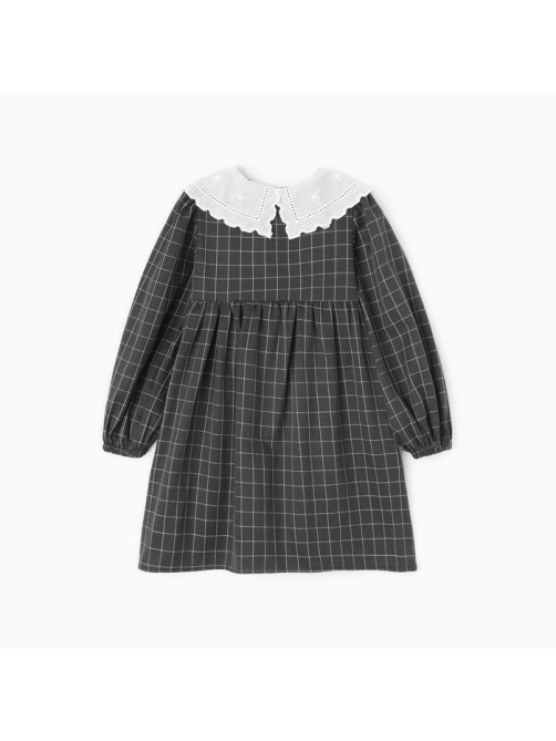 Платье с воротником для девочки KAFTAN: School collection, чёрное, размер 32 (110-116 см)