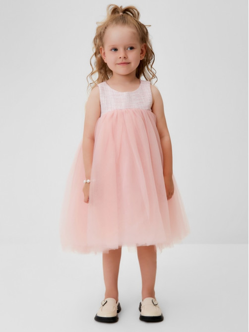 Платье нарядное для девочки MINAKU: PartyDress, розовое, рост 98 см