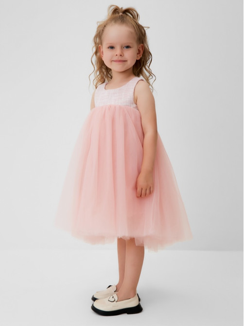 Платье нарядное для девочки MINAKU: PartyDress, розовое, рост 104 см