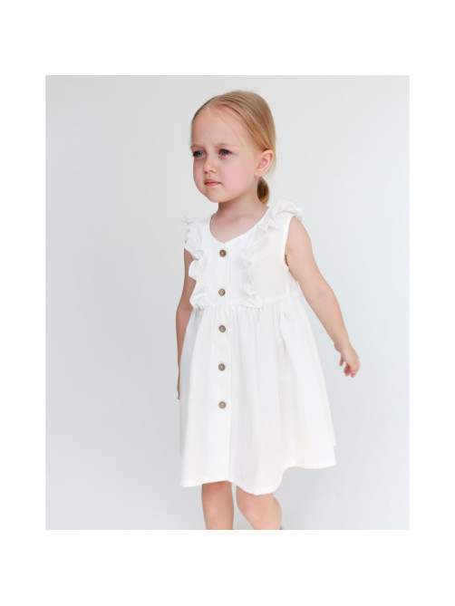 Платье на пуговицах для девочки KAFTAN: Summer cotton, белое, рост 122-128 см