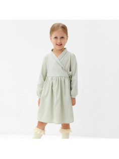 Платье однотонное для девочки MINAKU: Cotton collection, цвет фисташковый, рост 92-98 см