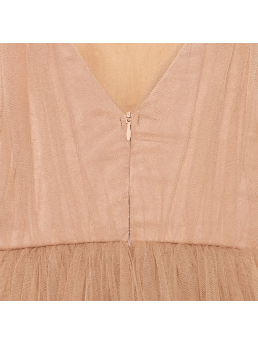 Платье нарядное для девочки KAFTAN, бежевое, размер 28 (86-92 см)