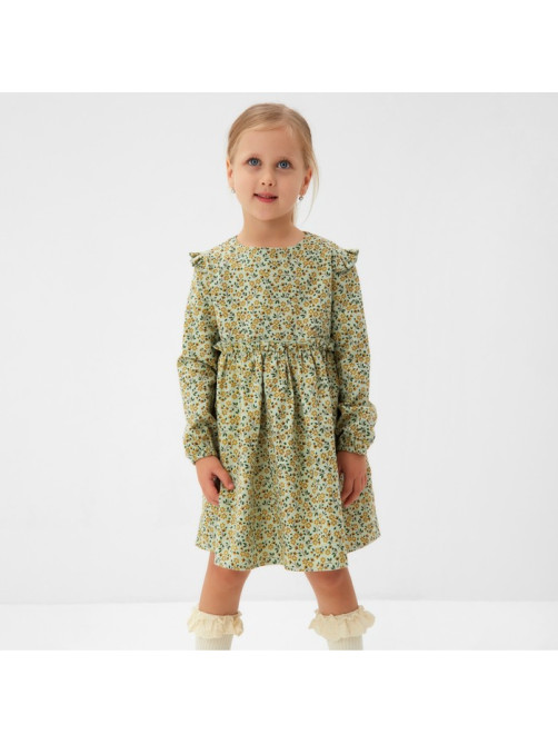 Платье для девочки MINAKU: Cotton collection, цвет фисташковый, рост 86-92 см