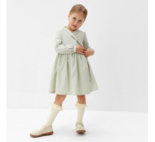 Платье однотонное для девочки MINAKU: Cotton collection, цвет фисташковый, рост 116-122 см