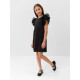 Платье нарядное для девочки MINAKU: PartyDress с крылышками, прямое, чёрное, рост 116-122 см