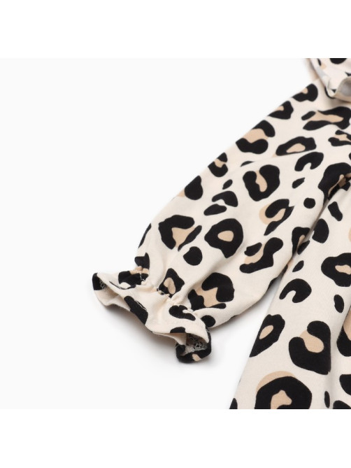 Платье для девочки KAFTAN: Trendy с рюшами, бежевое, рост 98-104 см