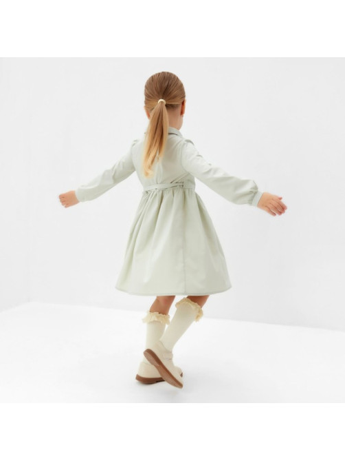 Платье однотонное для девочки MINAKU: Cotton collection, цвет фисташковый, рост 92-98 см