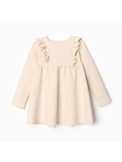Платье с рюшами для девочки KAFTAN: Basic line, цвет кремовый, рост 122-128 см