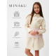 Платье-рубашка для девочки MINAKU: PartyDress, бежевое, рост 122-128 см