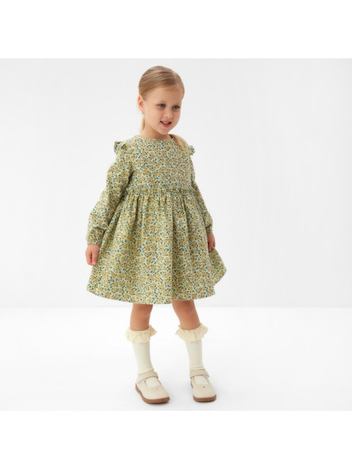 Платье для девочки MINAKU: Cotton collection, цвет фисташковый, рост 86-92 см